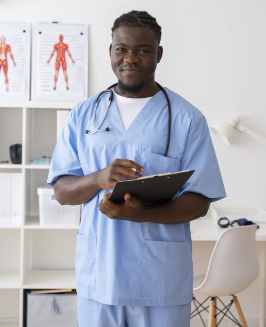 black-nurse-their-workspace